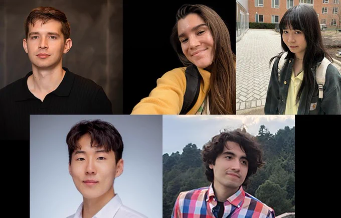 Portrait photos of five interns