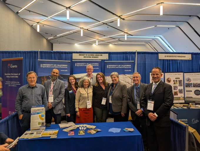 At UC ANR's booth at the CSAC Annual Meeting representatives from UC Cooperative Extension, UC Integrated Pest Management, the California Department of Food and Agriculture, and CAL Fire stand ready to discuss issue affecting California agriculture and natural resources.