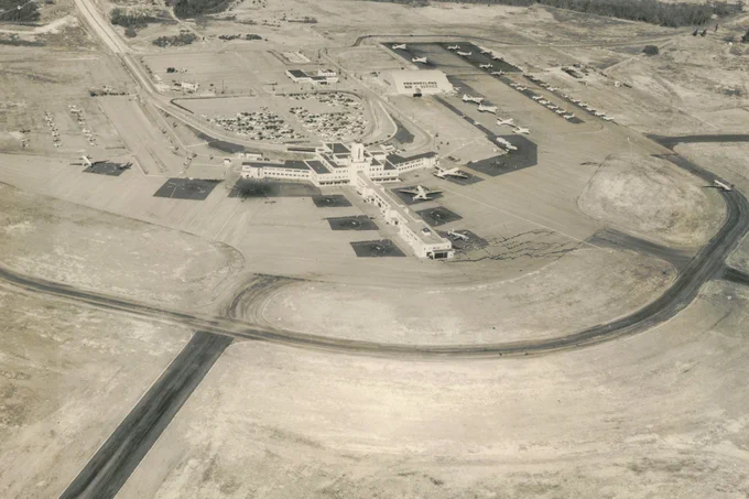 Aerial photo of then-Friendship International Airport, circa November 1955.
