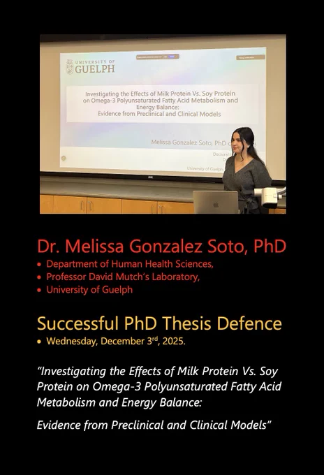 A photo of Melissa at her defence, in front of a projected title screen with the same title of her thesis that is listed in this posting.