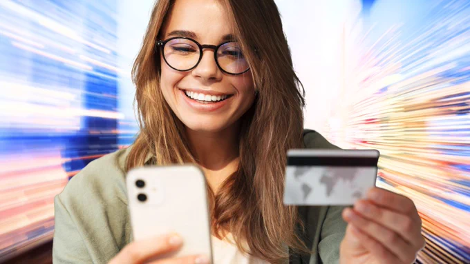 A woman experiencing a direct-to-checkout landing page on BigCommerce