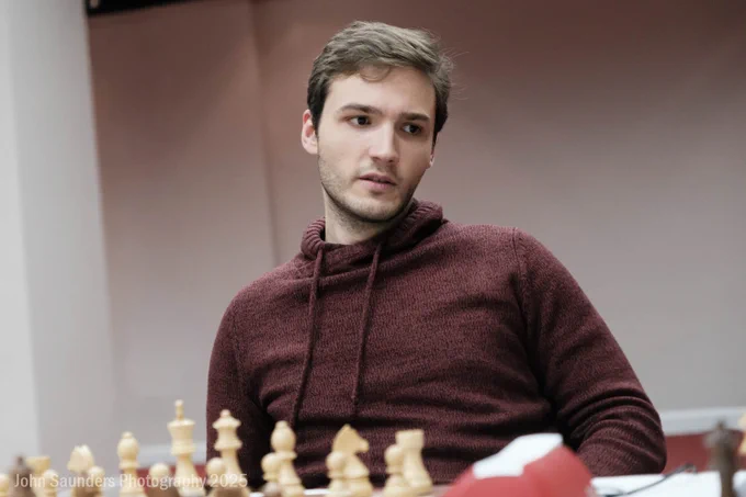 Velimir Ivic (Serbia), FIDE rating 2623, world ranked 111th (December 2025), shared 1st in the XTX London Classic, December 2025.