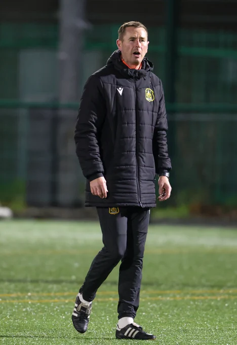 Stephen Simmons, assistant manager of Dumbarton FC, at a training session on Thursday December 4