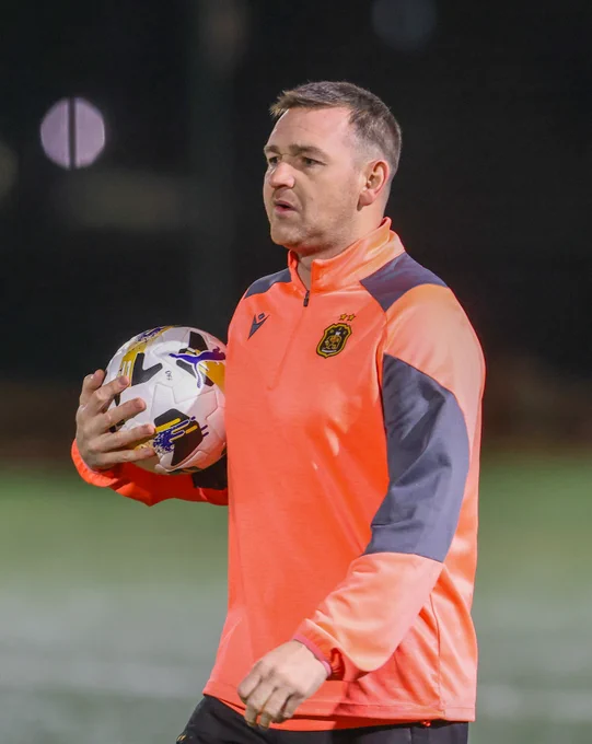 Mark Docherty, assistant manager of Dumbarton FC, at a training session on Thursday December 4 2025