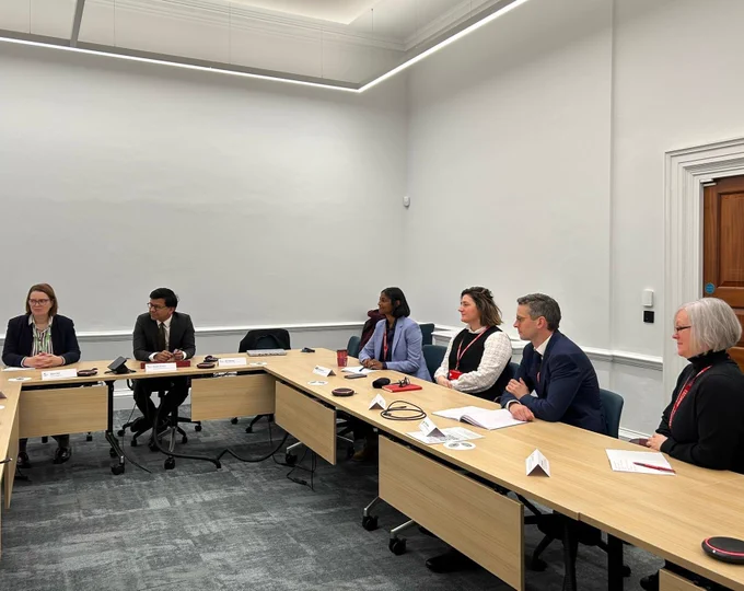Minister for IP Kanishka Narayan hosts a roundtable discussion on the future IP strategy with guests including Presidents' Group members and representatives of the legal profession. Image 2