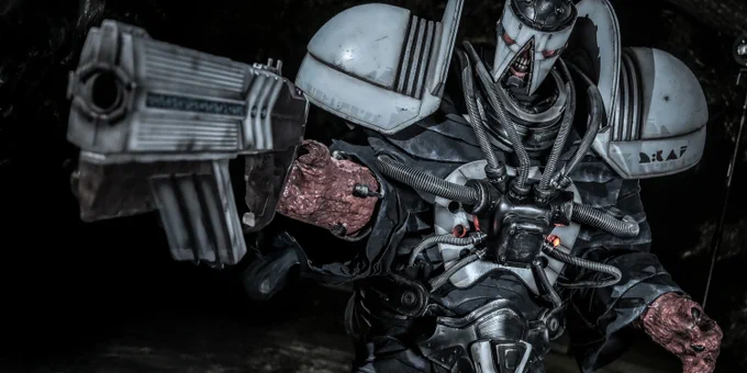Japanese Cosplayer Solomon Taisa dressed as the bulking Cabal Premier Lume