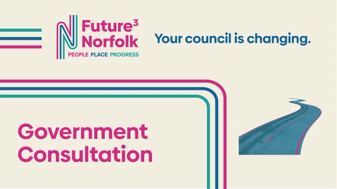 Graphic showing text saying your council is changing and government consultation