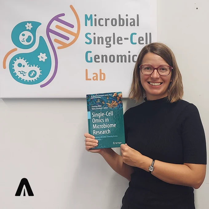 Maria Dzunkova publishing in Single-Cell Omics in Microbiome Research with Springer Nature about Atrandi Biosciences technology Semi-Permeable Capsules and single-cell genomics.