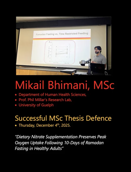 A photo of Mikail at his defence, in front of a projected title screen with the same title of his thesis that is listed in this posting.