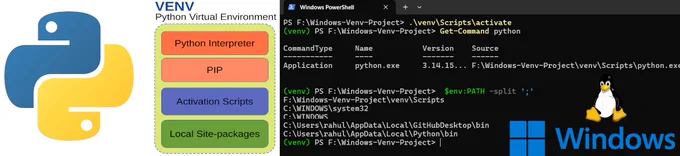 In this beginner friendly tutorial, You will learn about Creating and using a Python virtual environment using the venv package. The venv package is available with the standard Python distribution on both Windows and Linux systems. 

The tutorial assumes that the reader is familiar with the Python Language and is capable of using command line tools .

Here we will learn about 

How to Create venv based the virtual environments on Linux and Windows systems,
How the venv virtual environment works behind the scenes on Windows and Linux systems
Methods for installing and managing packages within a virtual environment.
and the subtle differences between virtual environments on Windows and Linux systems.