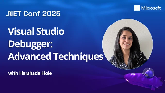 spot art.
Photo of presenter(s).
text reads: Visual Studio Debugger: Advanced Techniques