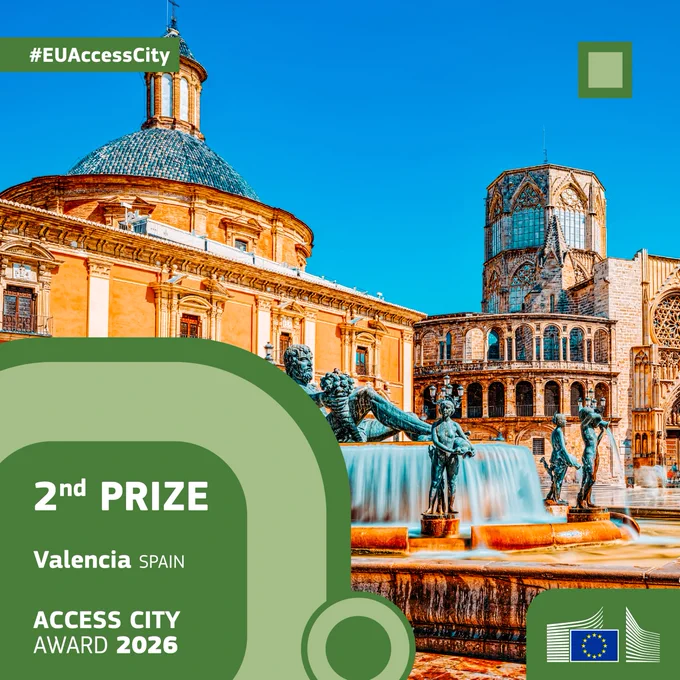 The main square of Valencia with mention "2nd prize"