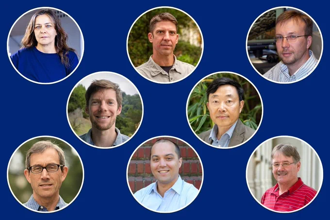 A composite image featuring eight headshots of men and women looking at the camera.