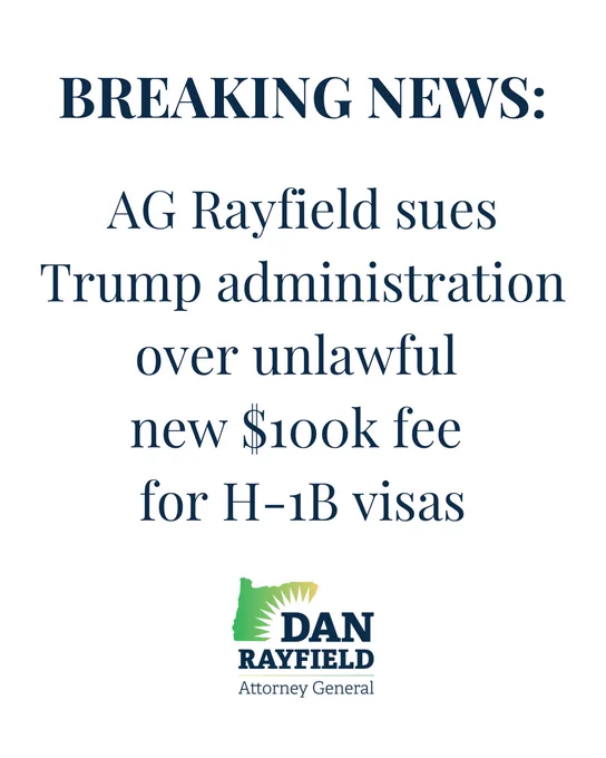 BREAKING NEWS: AG Rayfield sues Trump administration over unlawful new $100k fee for H-1B visas