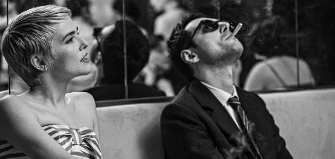 Zoey Deutch and Guillaume Marbeck in NOUVELLE VAGUE