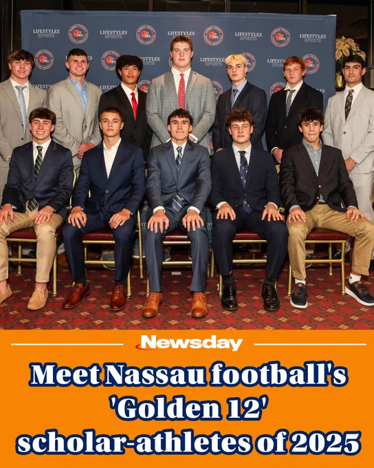 Each year the Nassau Football Coaches Association selects the top scholar-athletes for the National Football Foundation’s Nassau Chapter. The Golden 12 also includes the Jay Fiedler Award winner.

For a look at the full 12: https://nwsdy.li/4aMpGLw
(Photo Credit: Peter Frutkoff)