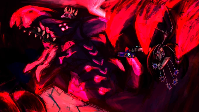 bayonetta striking a pose while under gomorrah's claw