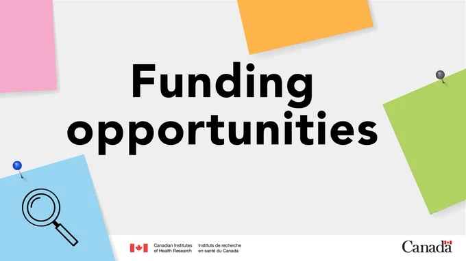 Colourful sticky notes pinned on a whiteboard. Text: Funding opportunities.