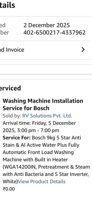 Service Installation schedule
