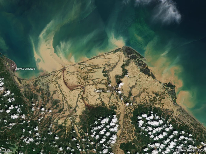 Severe flooding in Sumatra, Indonesia