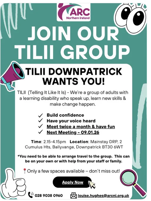 TILII Group Poster telling you how to join our group