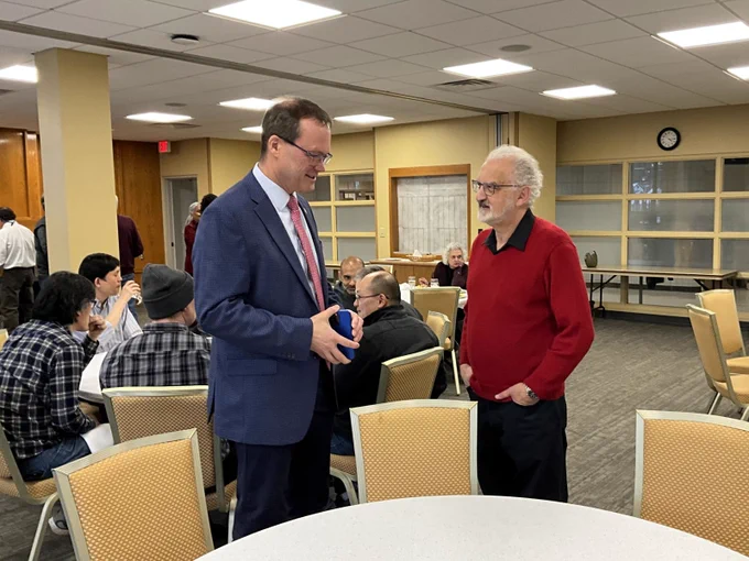 Provost Andrew Storer and Miguel Levy