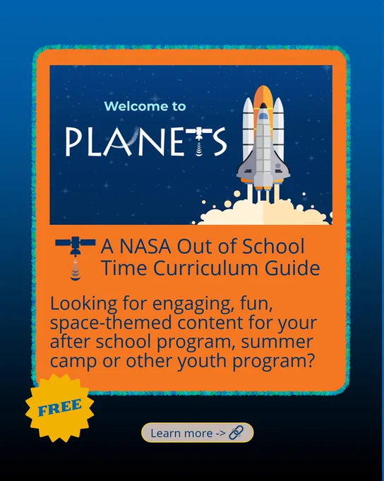 Drawing of a rocket ship with text that describes the PLANETS curriculum development project
