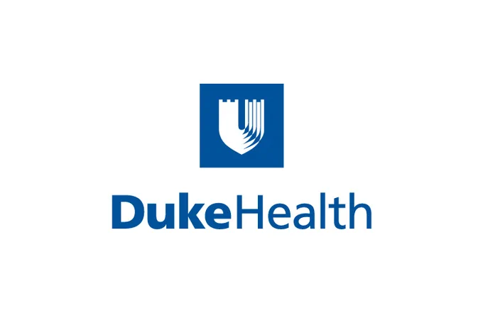Blue duke health logo with stylized shield