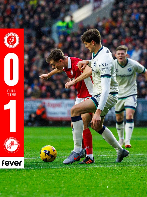 Full-time: Bristol CIty 0-1 Millwall