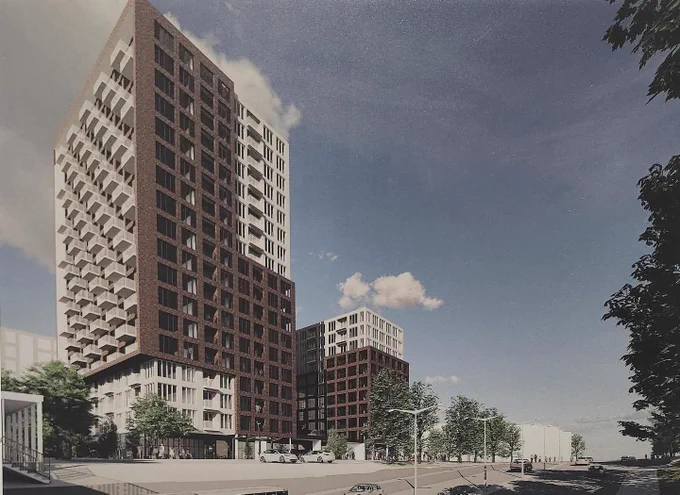 Image du projet de construction imaginé par Mondev, Hillpark Capital et la firme architecturale ACDF. Photo : Mondev, Hillpark Capital et ACDF.