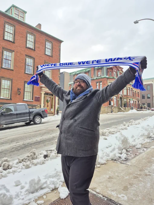 Doing the coldest march to the match (and by match I mean the Cask & Kettle pub in Saint John, NB) #vwfc 