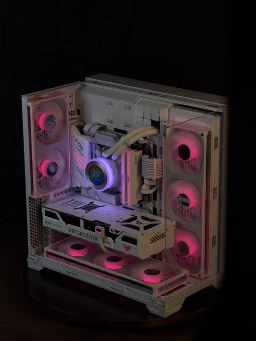 RYZEN 7 9800x3D 

ASUS TUF RTX 5070 TI 16GB 

BIWIN DW100 32GB 6000MHz CL34 

TEAMGRUOP G70 2TB 7400MB/s 

ASUS ROG STRIX X870-A 

CASE LIAN LI VISION COMPACT 

LIAN LI HYD II 360mm LCD 

LIAN LI EDGA 850w GOLD ATX3.1 

ASIAHORSE 24PIN   12PIN 

JONSBO ZB 
360mm REVERSE 
360mm STAND 
240mm REVERSE