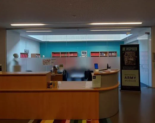 Front desk of the archives at the National Army Museum.