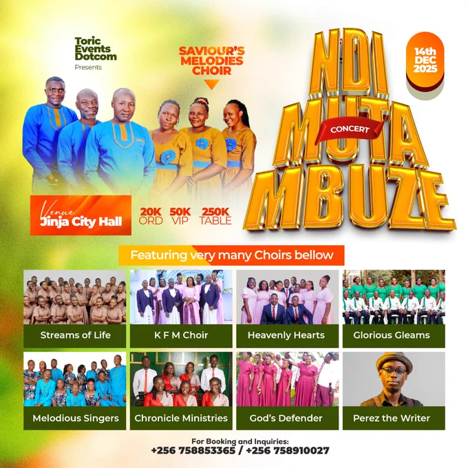 Ndimutambuze concert on 14th December,2025 at Jinja City Hall