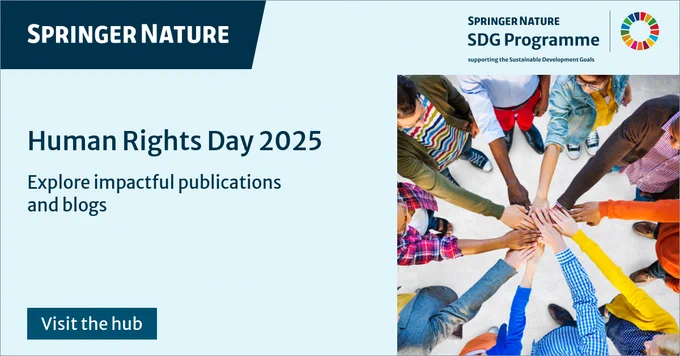 Human Rights Day 2025. Explore impactful publications and blogs. Visit the hub. Image shows diverse hands together, symbolizing unity and sustainable development goals.