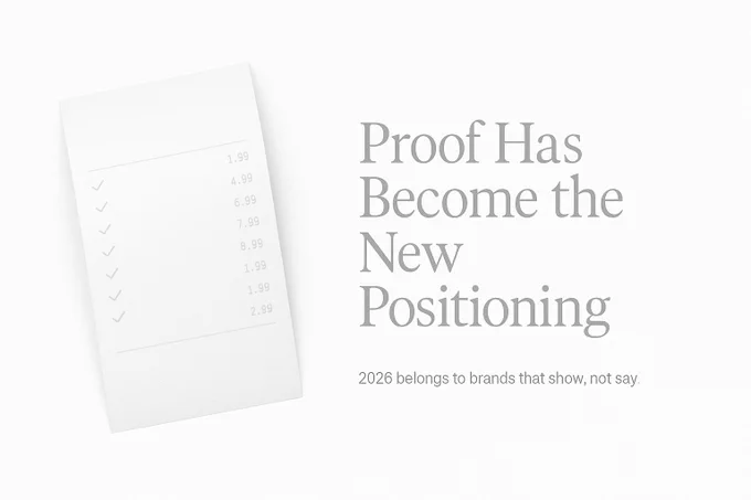 𝗣𝗿𝗼𝗼𝗳 > 𝗣𝗿𝗼𝗺𝗶𝘀𝗲.

Across categories, one pattern is becoming unavoidable.
People don’t believe brands more or less than before. They just 𝘃𝗲𝗿𝗶𝗳𝘆 more.
The game has changed.
➘ Loud claims are ignored.
➚ Consistency gets noticed.
➚ Quiet corrections build trust.
➚ Evidence becomes marketing.

Positioning used to be 𝘁𝗵𝗲 𝘀𝘁𝗼𝗿𝘆 𝘄𝗲 𝘁𝗲𝗹𝗹.
In 2026, it becomes 𝘁𝗵𝗲 𝘄𝗼𝗿𝗸 𝘄𝗲 𝗰𝗮𝗻 𝘀𝗵𝗼𝘄.

And brands that understand this early will grow quietly and steadily.

#future #business #marketing #strategy