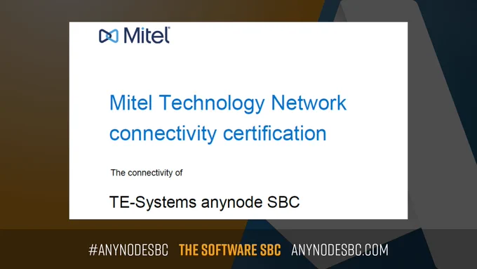 anynode is now officially certified for Mitel OpenScape 4000 V11