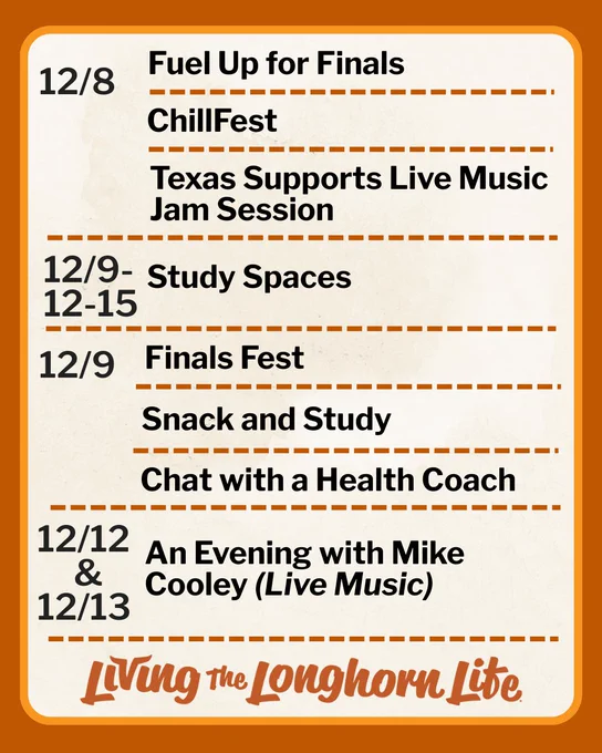 Finals events in the Division of Student Affairs