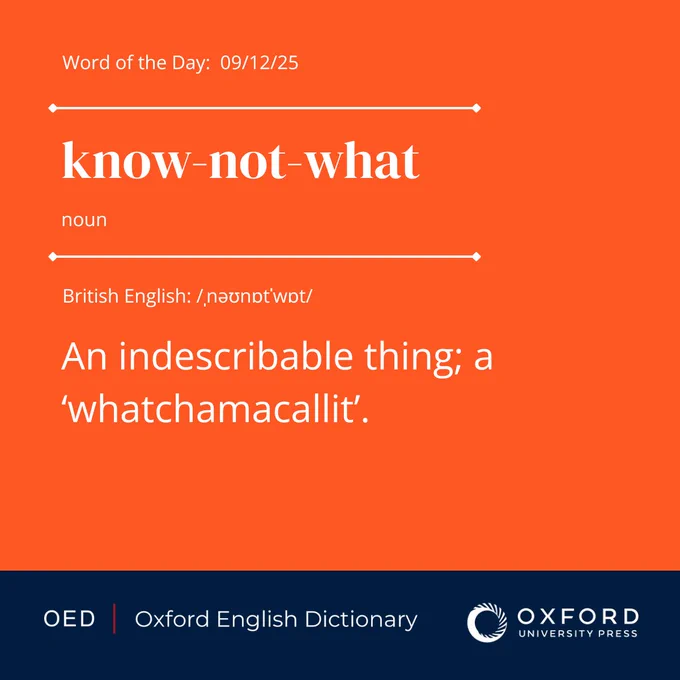 The OED definition of ‘know-not-what’, today’s word of the day.

