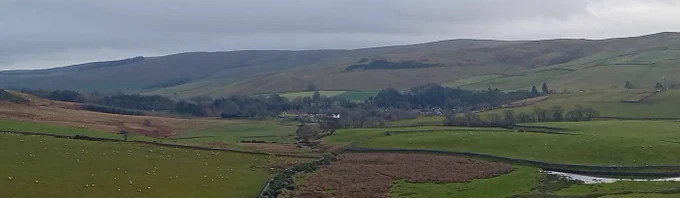A winters day in Ettrick. Looking towards Ettrickbridgeend