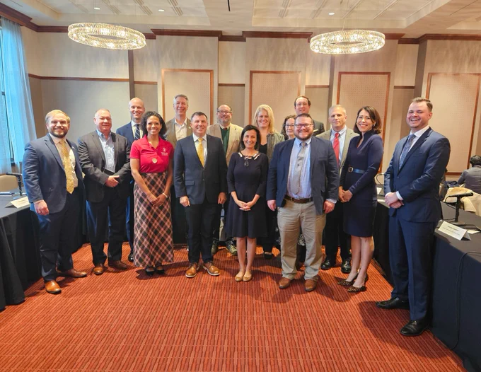 Commerce Department Director of Intergovernmental Affairs, Rob McLeod, joined local leaders today at the @UofSCAlumCenter to advance the Trump Administration @US_EDA 2025 Disaster Supplemental Grant Program.