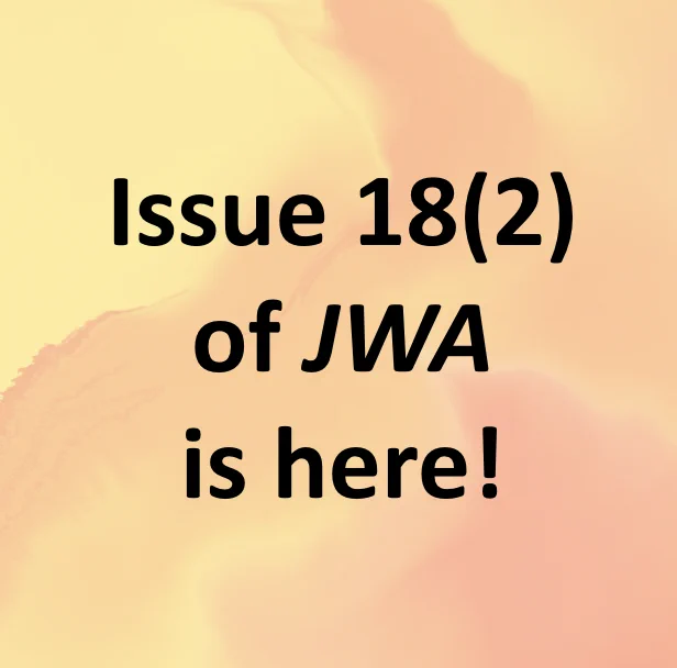 The image announces issue 18(2) of JWA.
