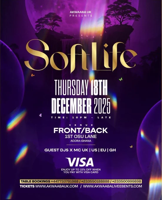 People, Enjoyment is coming! This year we requested the Softest of Life! 12/18/25 @frontbackaccra! Life will go Soft! Follow akwaabauk for further details