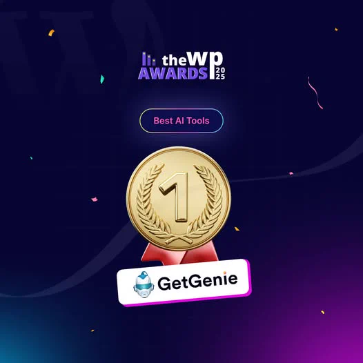 GetGenie wins the best AI Tools award at The WP Weekly Award!
