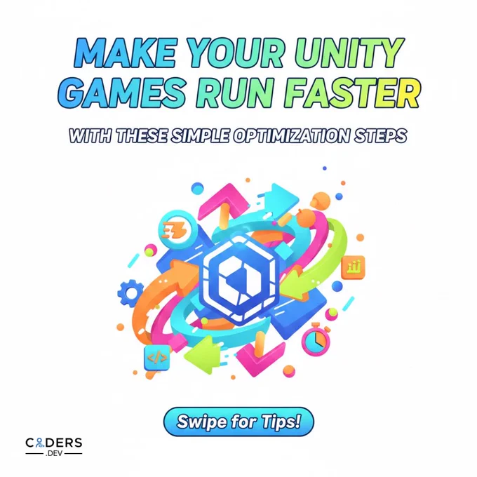 Unity game running slow? 🎮⚡

Fix lag & boost performance with simple optimization steps.

Get the full solution on our blog!

https://www.coders.dev/blog/best-practices-for-optimizing-performance-in-unity-games.html

#Unity3D #GameDev #Optimization #CodersDev