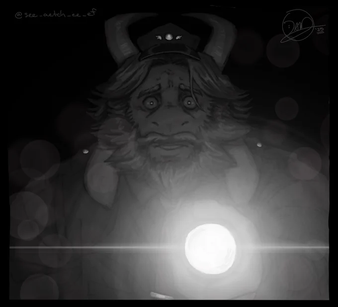 Art of police chief ASGORE shining his flashlight through complete darkness, with a horrified look growing on his face.

hey thanks for stopping by, hope youre doing well 
press like if you want
ok bye take care of yourself out there love you bye ok bye thankyou bye