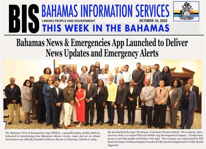 Team CodeAegis in the Bahamas for BNEA App launching event.