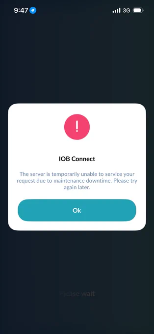The iob connect app has been down since this morning. Are we being pushed towards private banks? #BankingFrustration #IOBconnect @IOBIndia