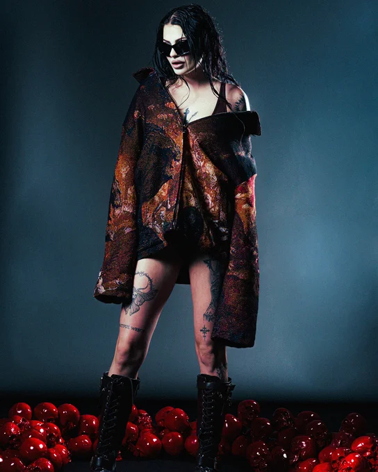 Image of model wearing 4444 x DOOM: The Dark Ages Jacket.