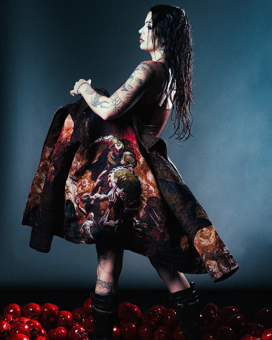 Image of model wearing 4444 x DOOM: The Dark Ages Jacket.